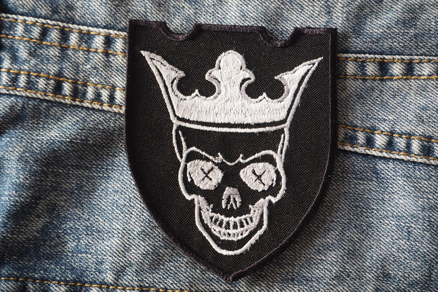Dead King Skull Medieval Embroidered Patch