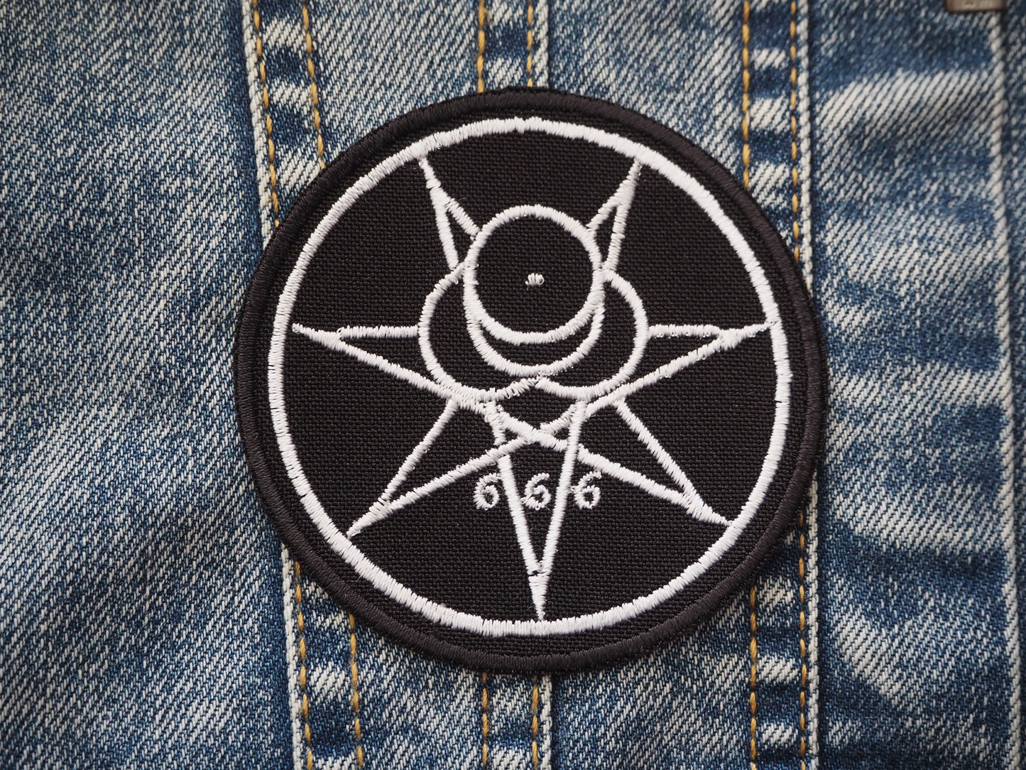 Occult Pentagram Planet Symbol 666 Embroidered Patch
