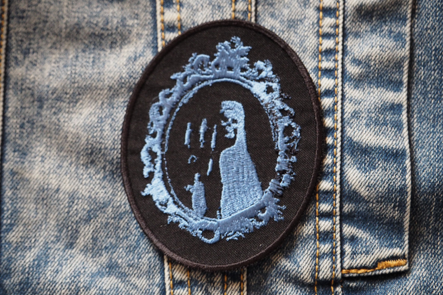Ghost Mirror Horror Raw Black Metal Symbol Embroidered Patch