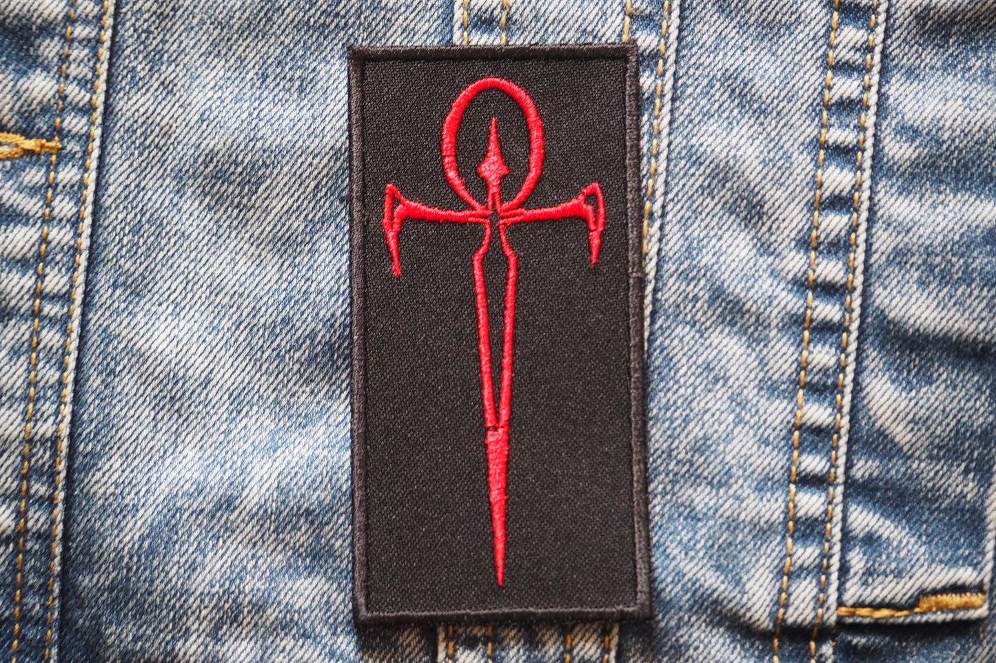 Vampire Knife Ankh Embroidered Patch