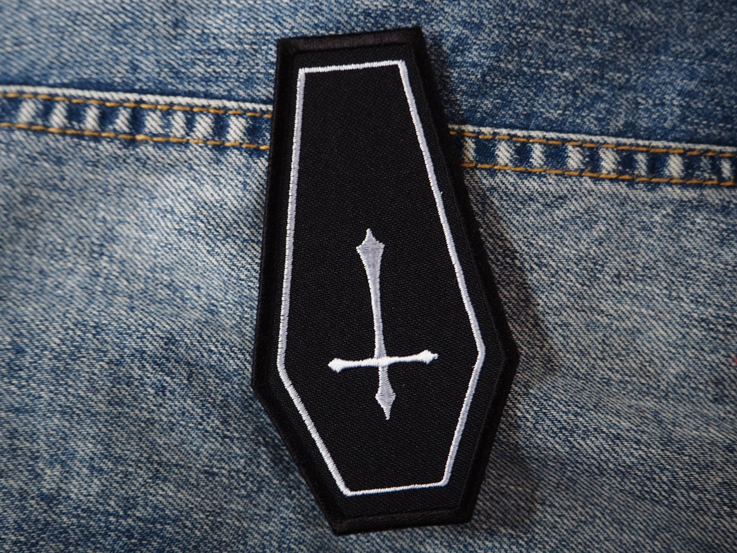 Coffin Inverted Cross Patch