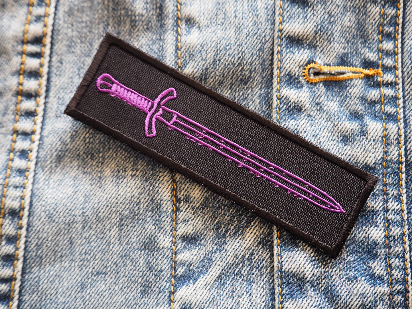 Medieval Sword Fantasy Dragons Embroidered Patch