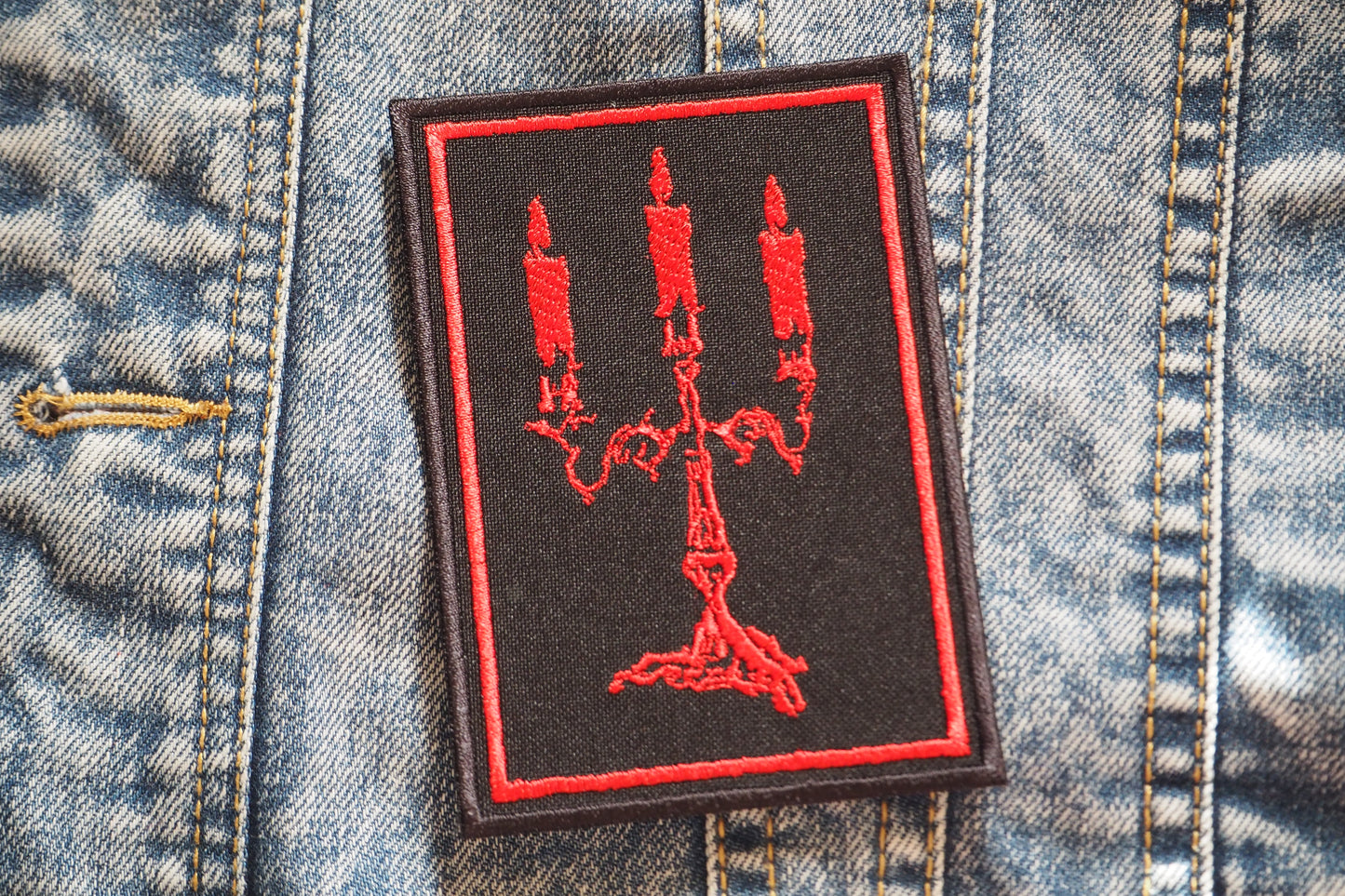 Raw Black Metal Funeral Candle Gothic Occult Patch