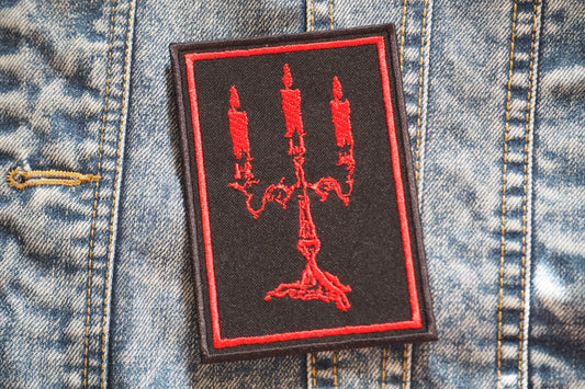 Raw Black Metal Funeral Candle Gothic Occult Patch