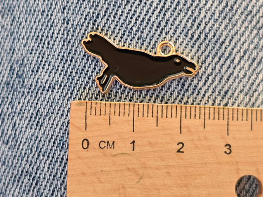 Raven metal pendant