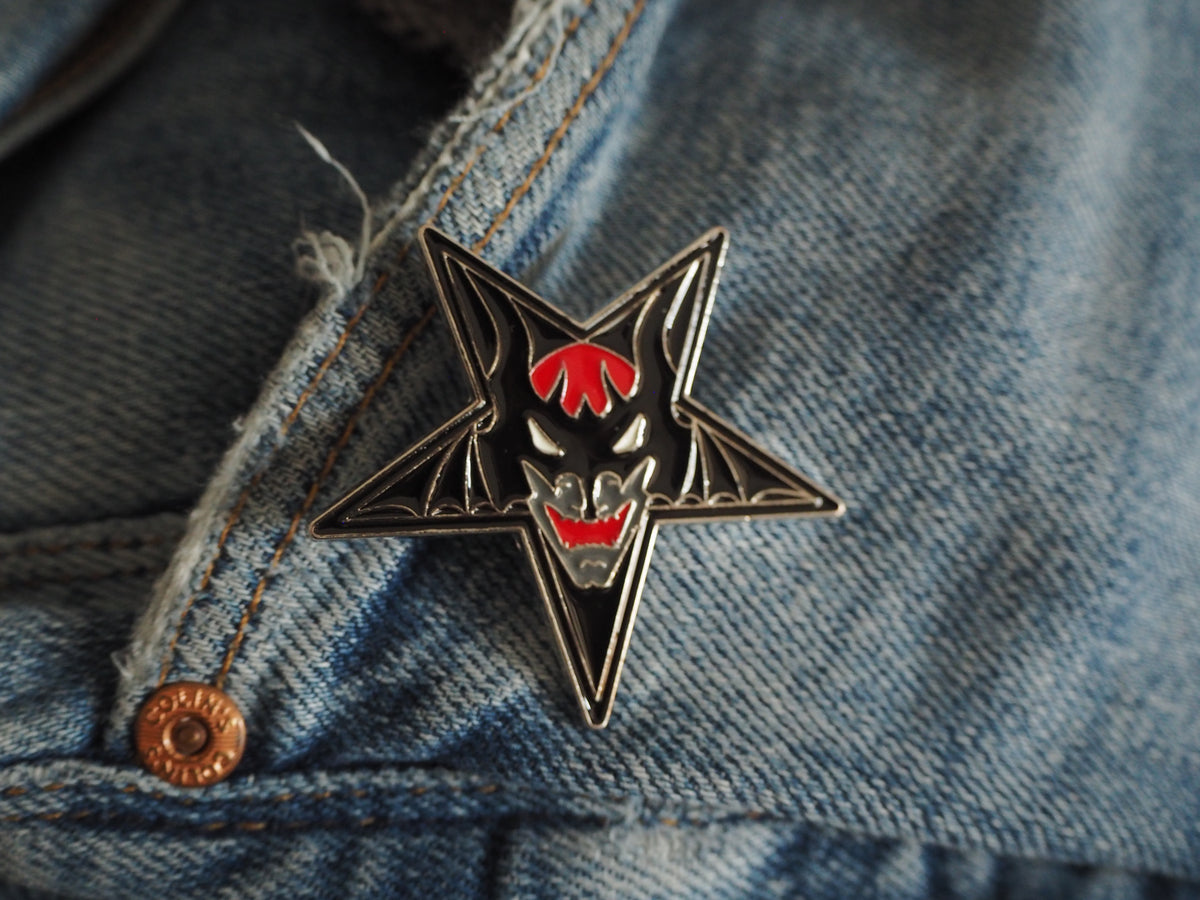 Devil Horror Pentagram Enamel Metal Pin