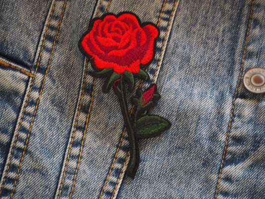 Gothic Red Rose Patch