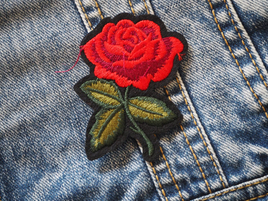 Gothic Red Rose Patch