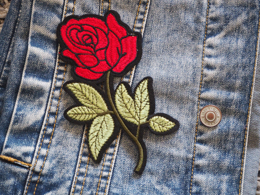 Gothic Red Rose Patch