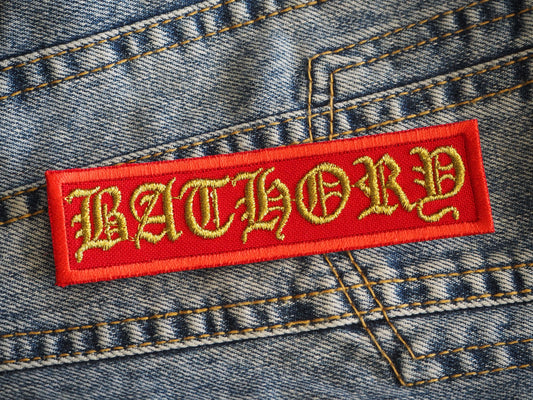 Bathory Viking Black Metal Gold/Red Embroidered Patch