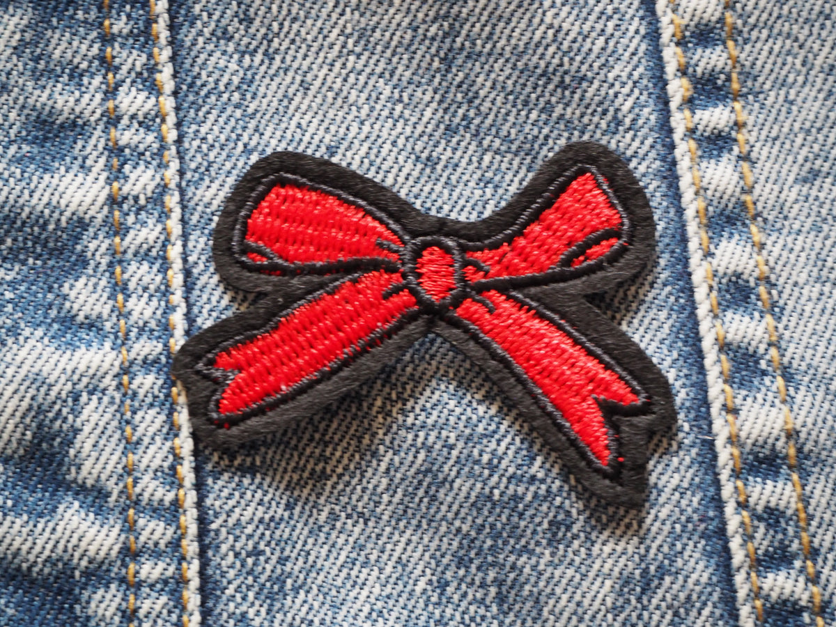 Circle Ribbon Patch Red & Pink Ribbon Patch – IngridPatches