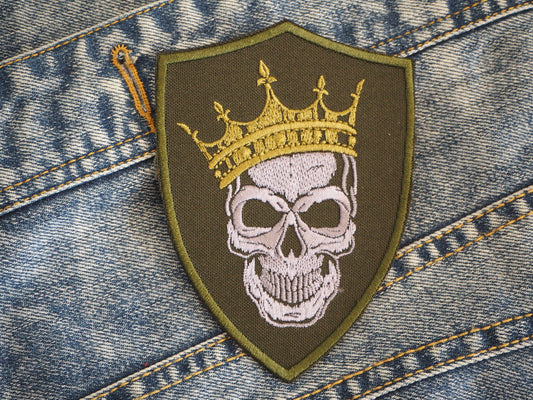 Dead King Skull Crown Embroidered Patch