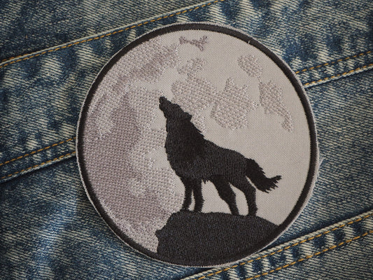 Wolf & Moon Patch Embroidered