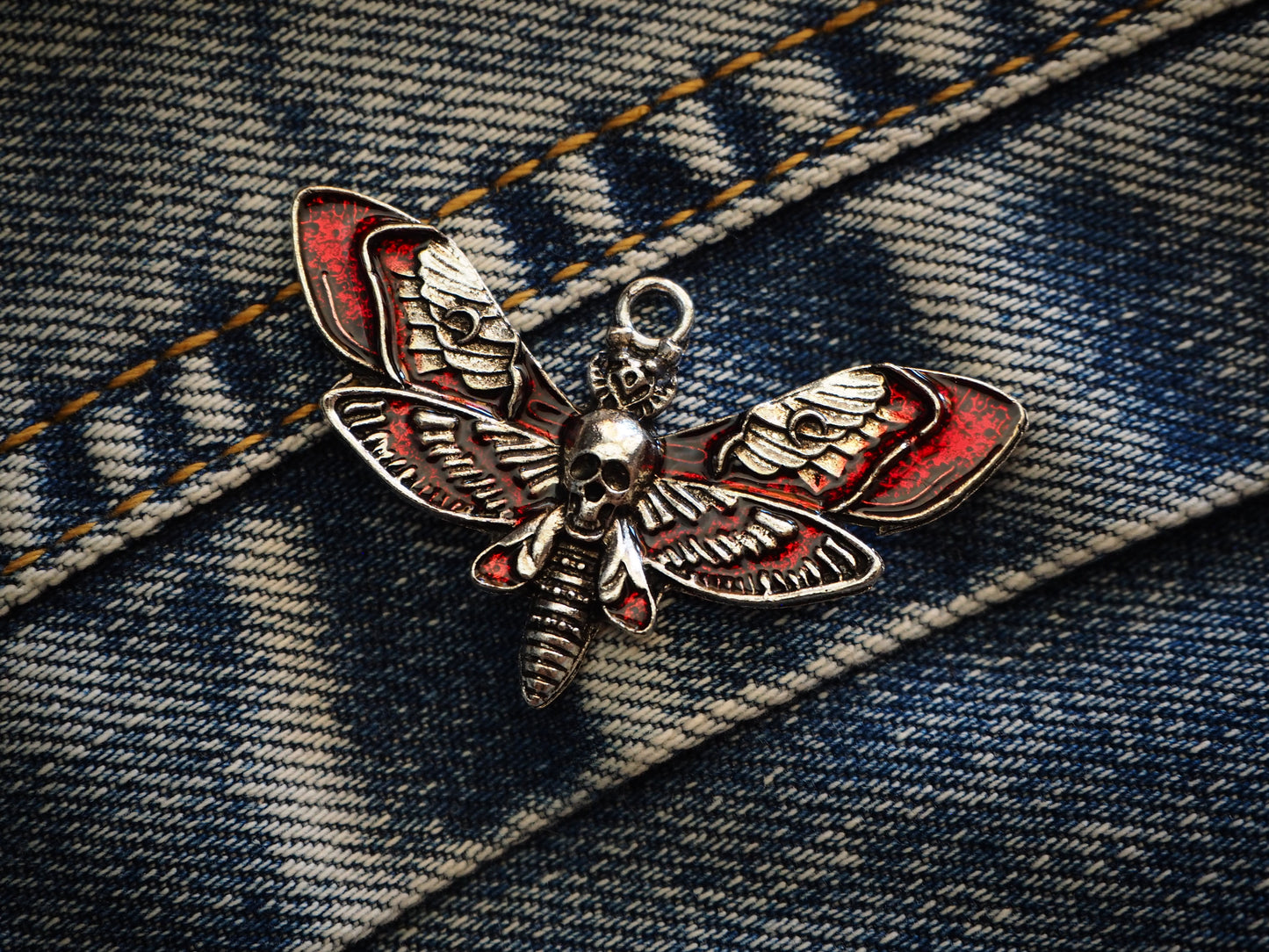 Skull Butterfly Metal Pendant