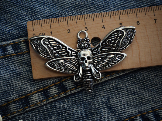 Skull Butterfly Metal Pendant