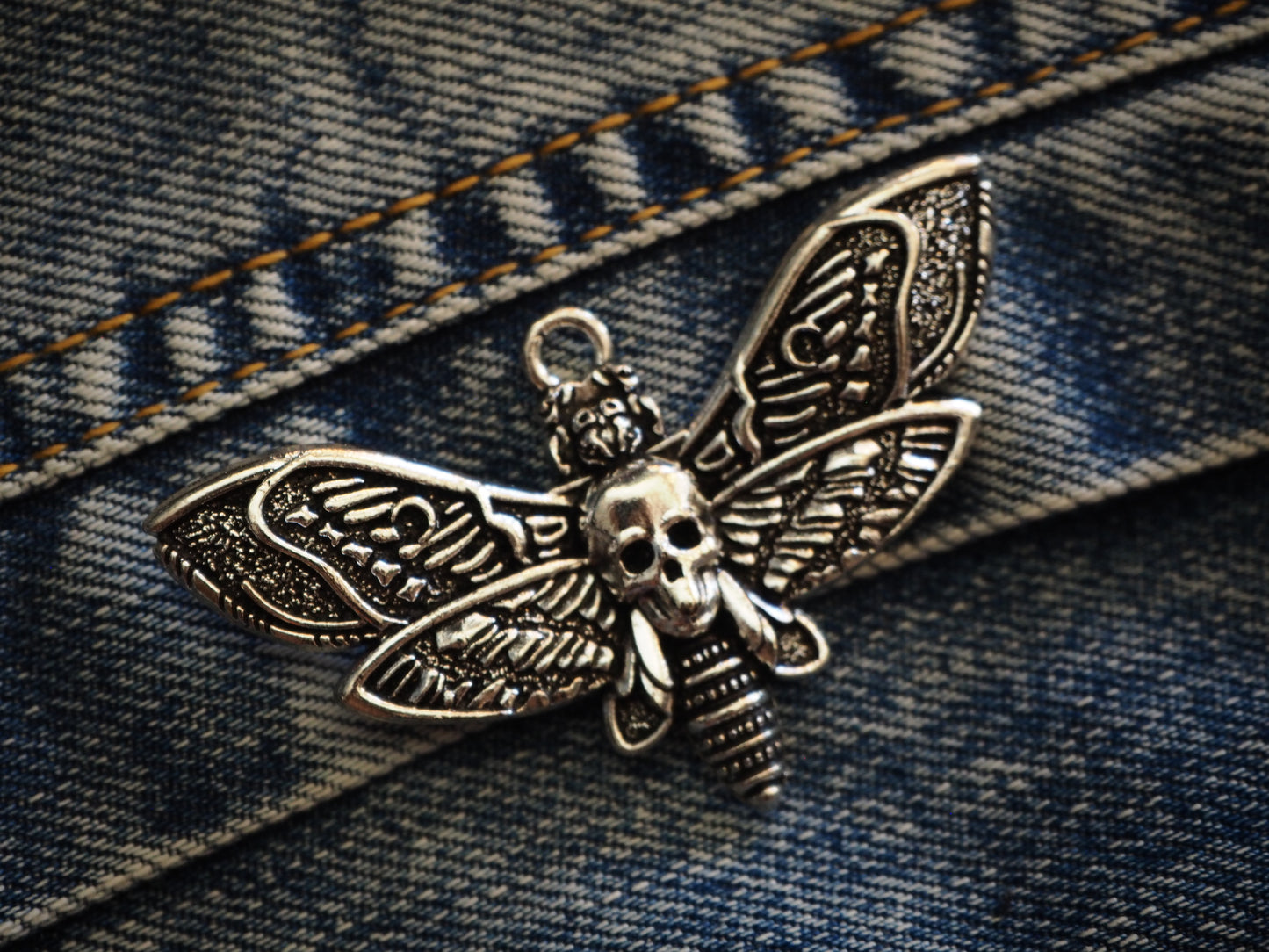 Skull Butterfly Metal Pendant