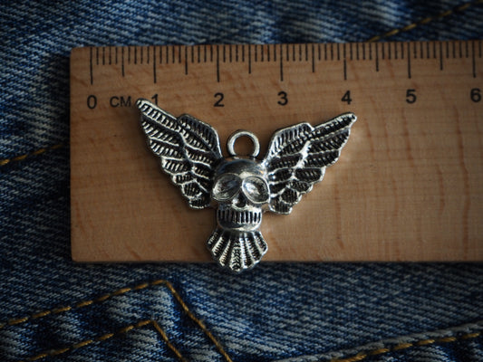 Skull Butterfly Metal Pendant