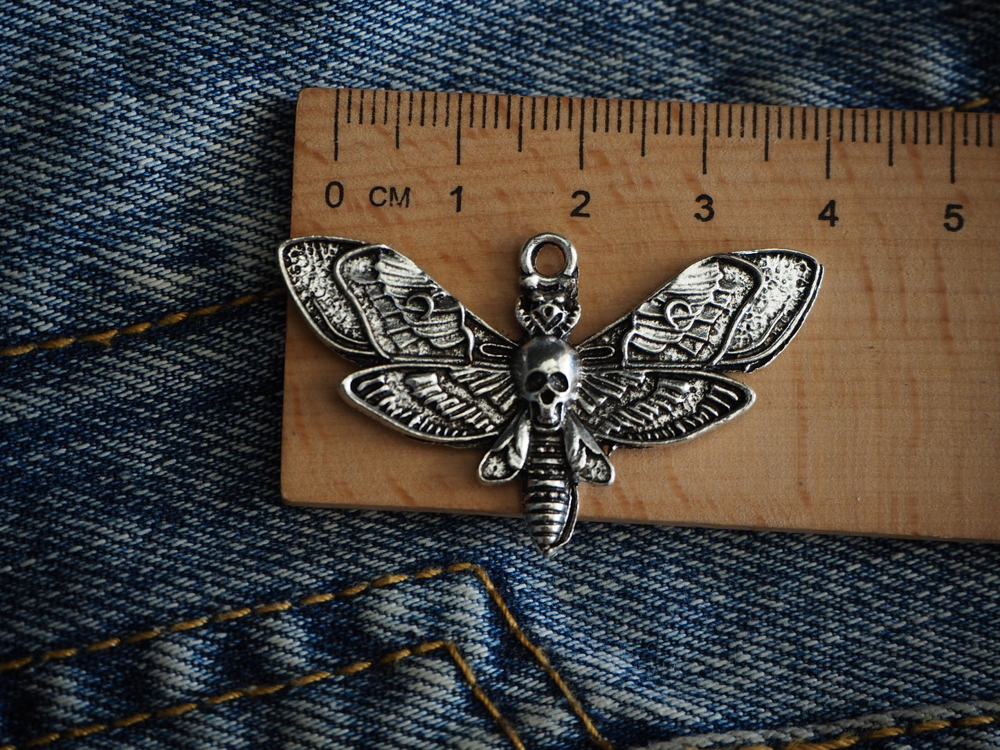 Skull Butterfly Metal Pendant