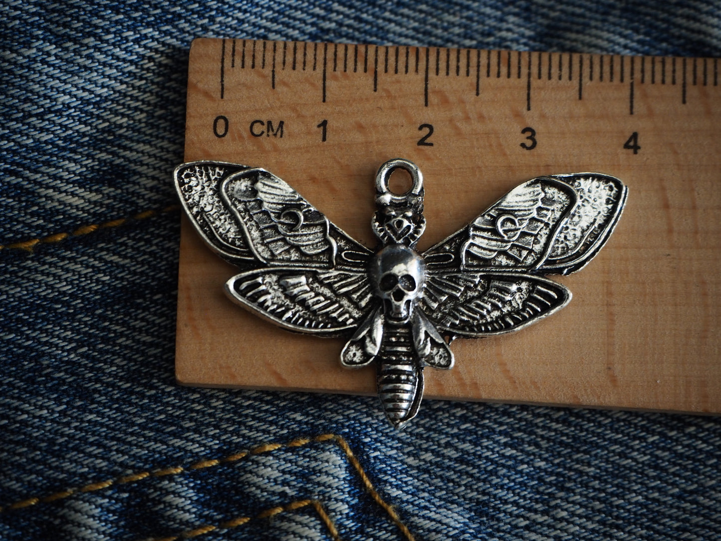 Skull Butterfly Metal Pendant