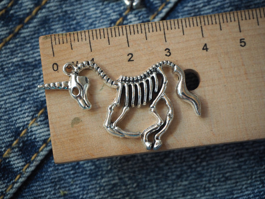 Unicorn Skeleton Metal Pendant