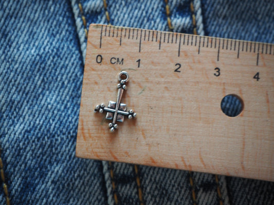 Inverted Cross Mini Metal Pendant