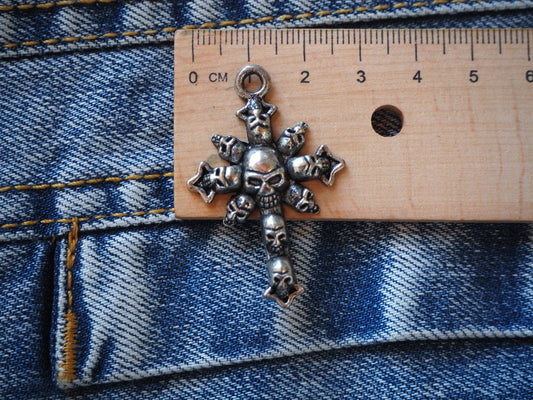 Skull Cross Metal Pendant