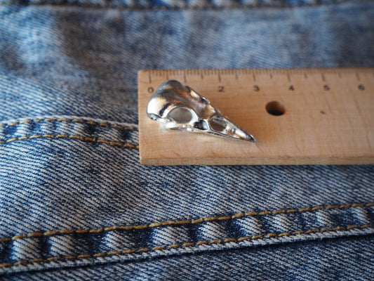 Raven Skull Metal Pendant