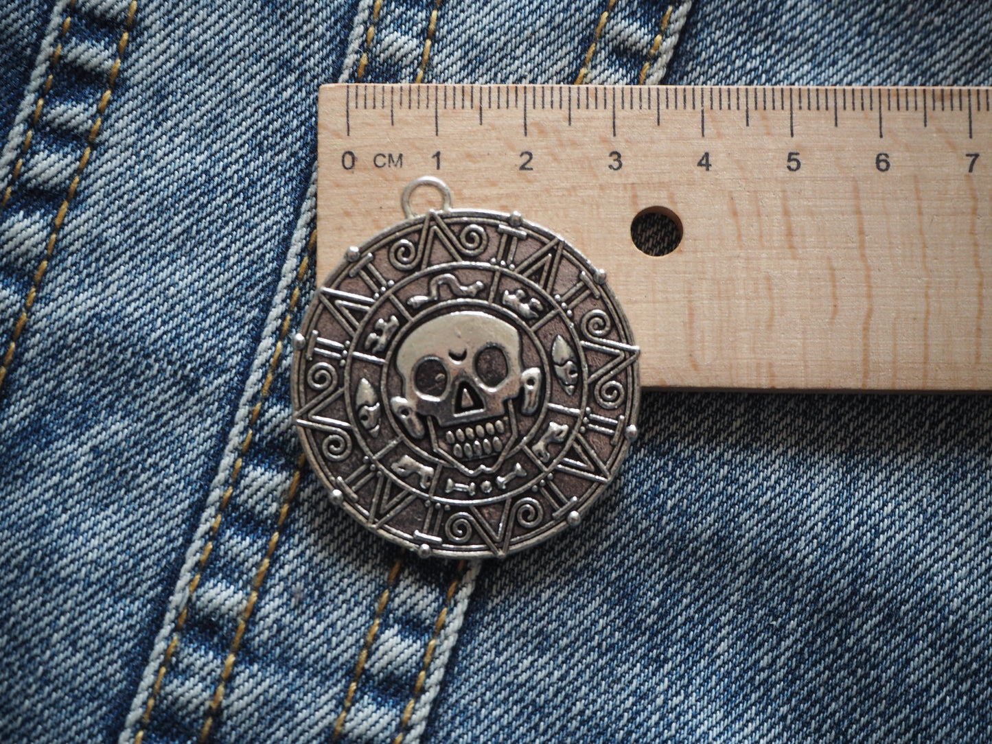 Solar Symbol Skull Metal Pendant