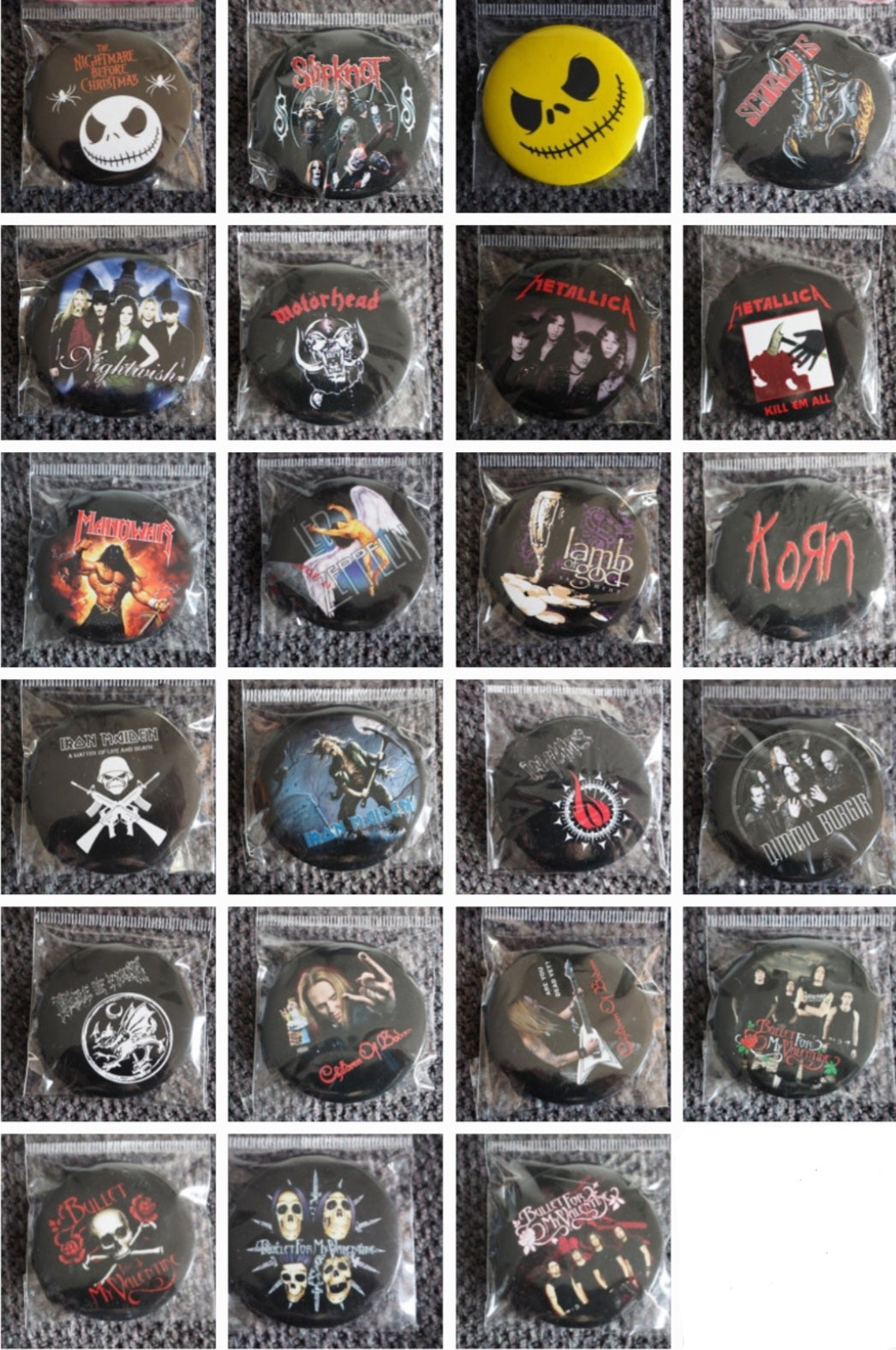 Metal Pins/Buttons (Punk/Black/Death/Thrash/Heavy Metal)