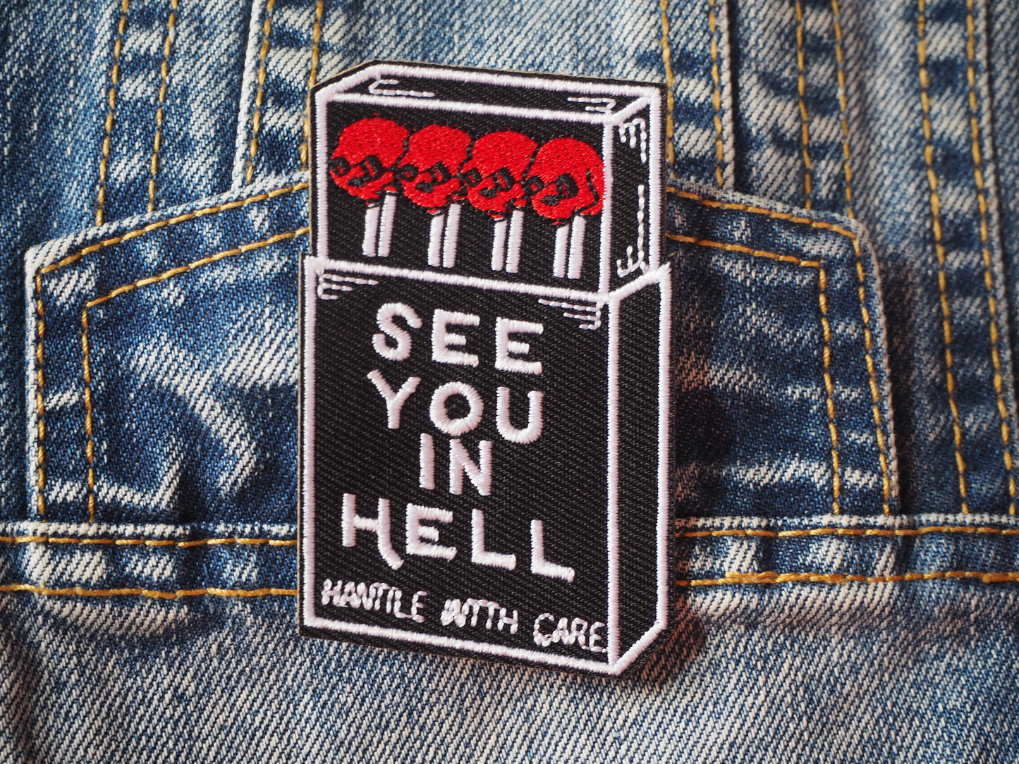 Skull Punk Heavy Metal Inspired Embroidered Patch