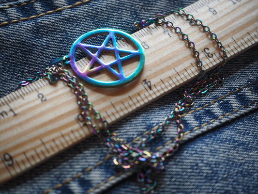 Pentagram (special multicolor metal) Occult Metal pendant