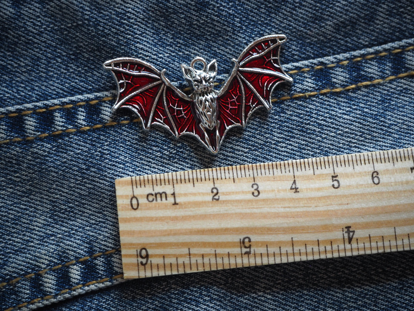 Vampyric Bat Gothic Enamel Metal Pendant