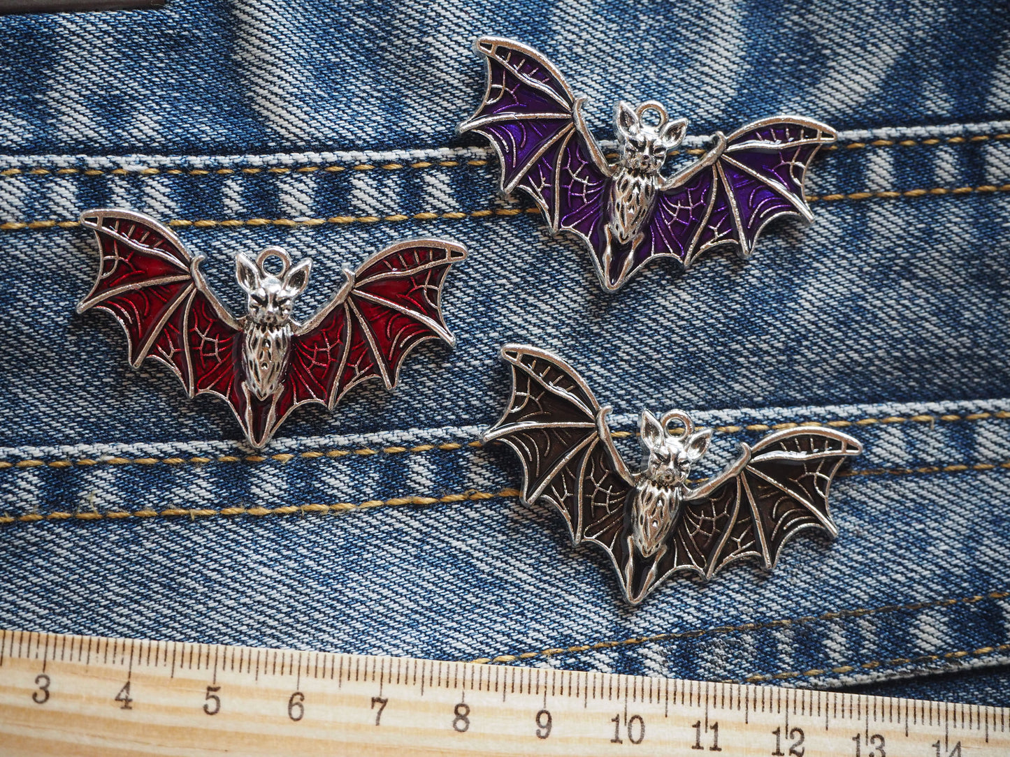 Vampyric Bat Gothic Enamel Metal Pendant