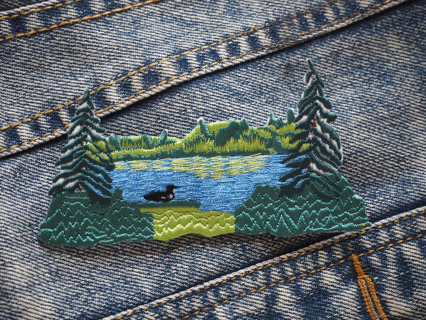 Woods Forest Lake Nature Inspired Embroidered Patch
