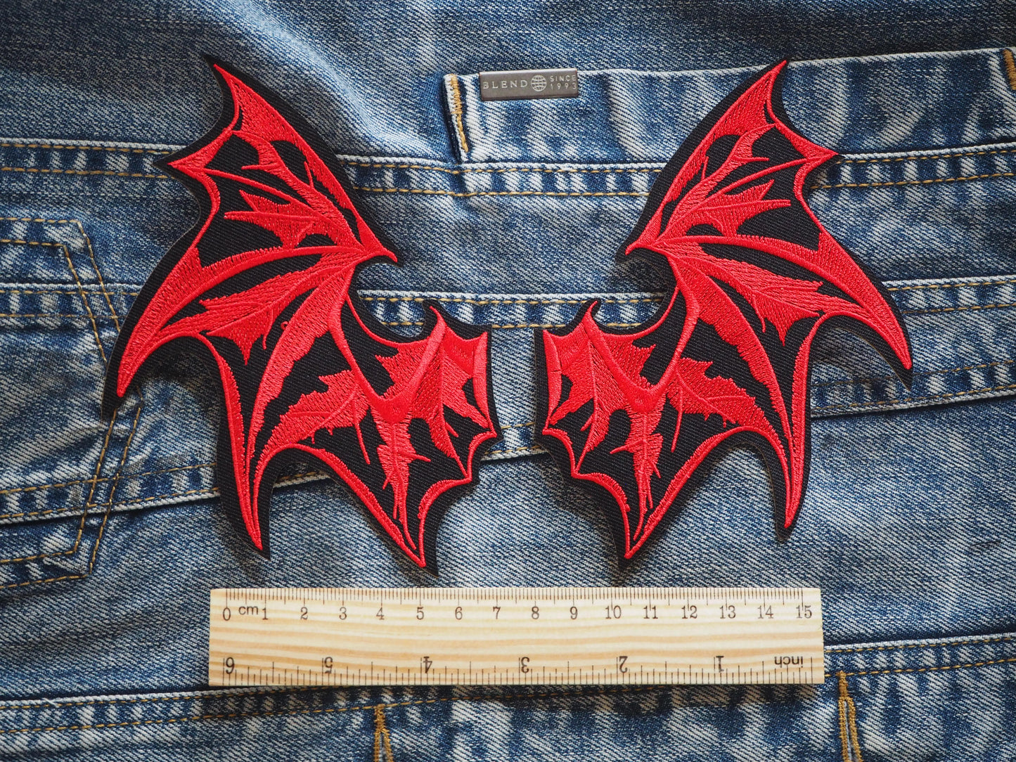 Hell Wings Embroidered Red BackPatch