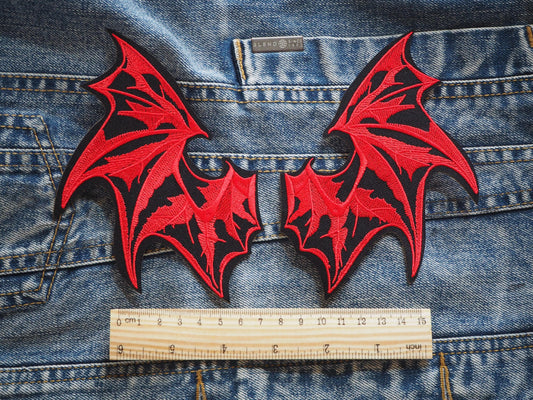 Hell Wings Embroidered Red BackPatch