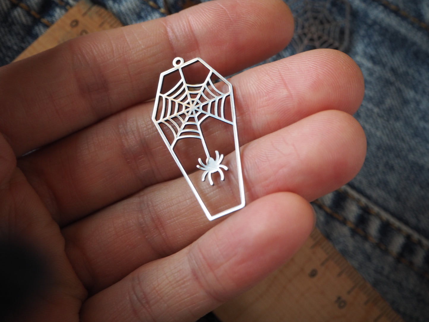 Coffin Gothic Metal Pendant
