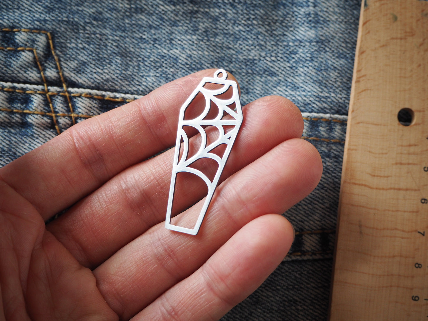 Coffin Gothic Metal Pendant