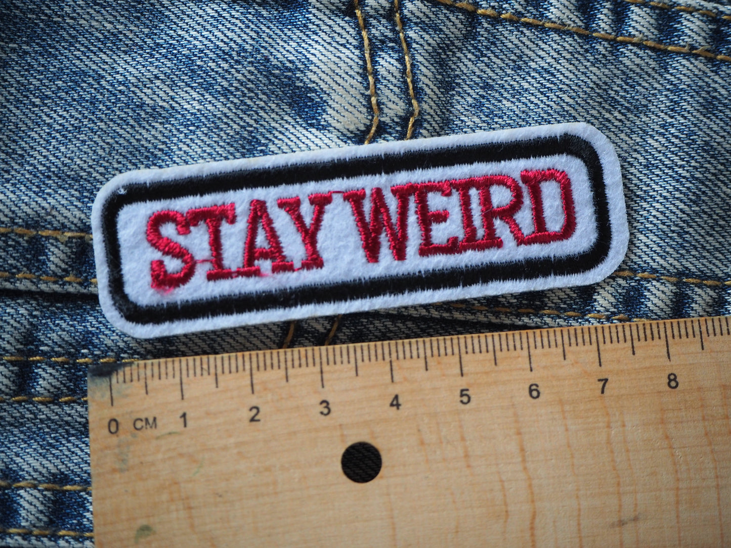 STAY WEIRD Embroidered patch