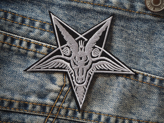 Goat Pentagram Embroidered shaped patch
