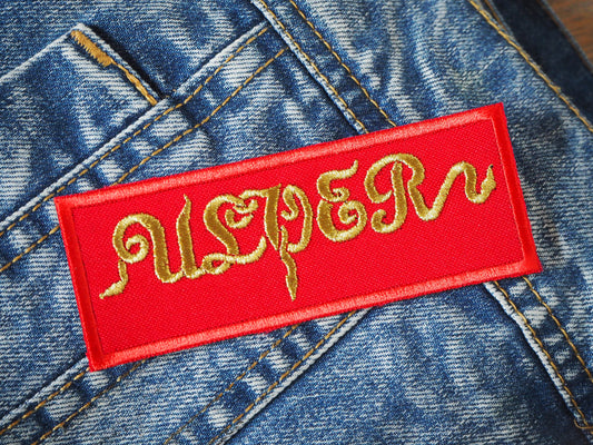 Black Metal Gold/Red Embroidered Patch
