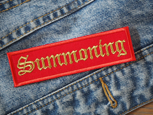 Atmospheric Black Metal Gold/Red Embroidered Patch