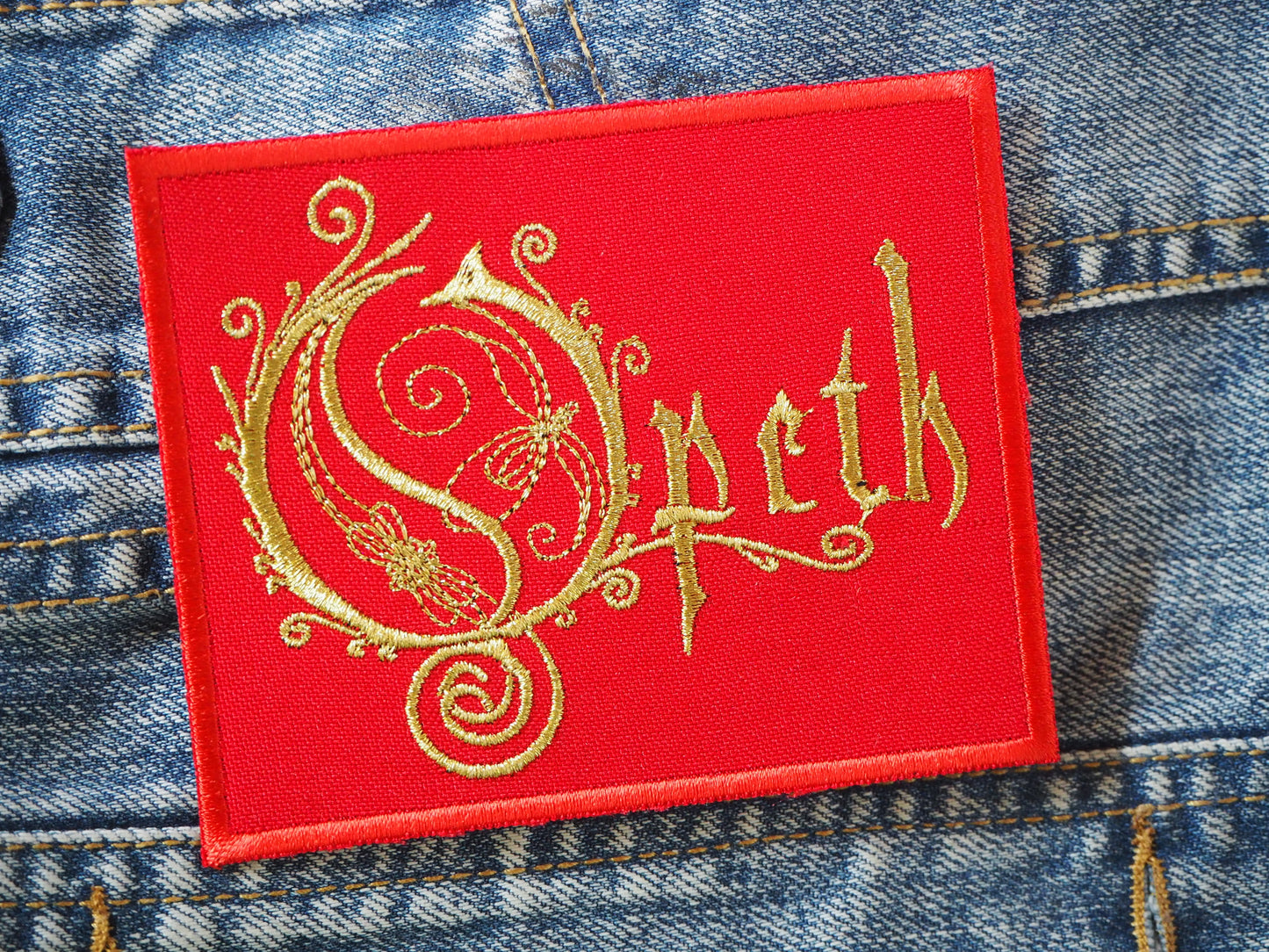 Opeth Atmospheric Metal Gothic Gold/Red Embroidered Patch