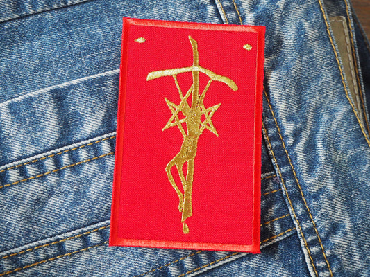 Gothic Industrial Occult Tibet Gold/Red Embroidered Patch