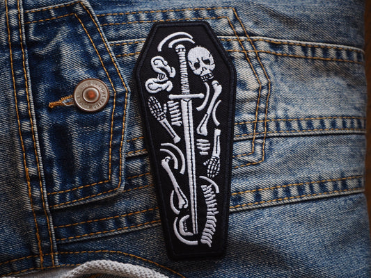 Coffin Gothic Sword Skull Embroidered patch