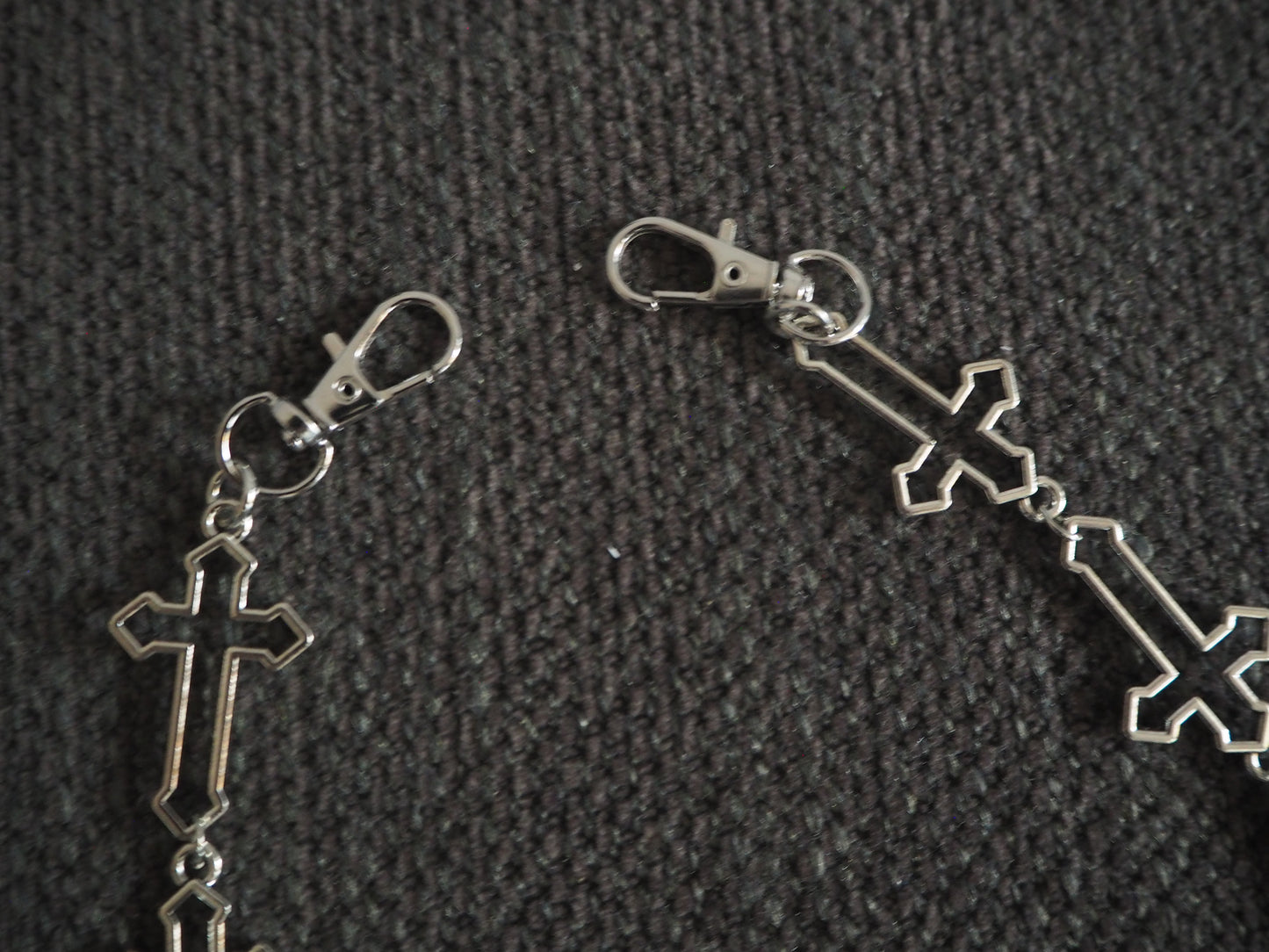 Inverted Gothic Cross Metal Key Chain
