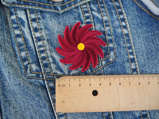 Dark Red Flower mini patch