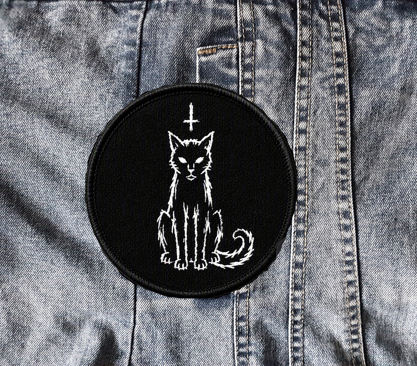 Unholy Gothic Cat Embroidered Patch