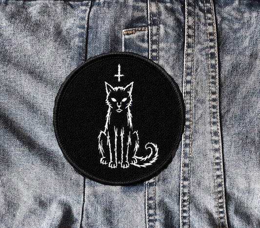 Unholy Gothic Cat Embroidered Patch
