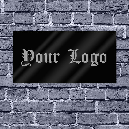 CUSTOM PRINTED BLACK/WHITE FLAG (100x150 cm)